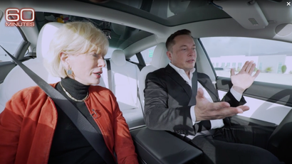 Elon Musk and Lesley Stahl on 60 Minutes