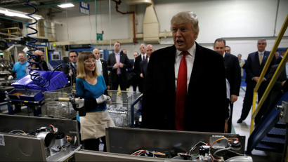 U.S. President-elect Donald Trump at Carrier factory in Indianapolis, Indiana,