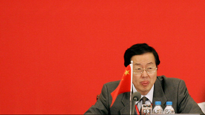 Zhou Xiaochuan, governor of the People's Bank of China, reacts at the closing ceremony of the African Development Bank Group's annual meetings Thursday, May 17, 2007 in Shanghai, China. (AP Photo/Eugene Hoshiko)