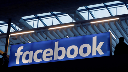 FILE PHOTO - Facebook logo is seen at a start-up companies gathering at Paris' Station F in Paris, France on January 17, 2017.