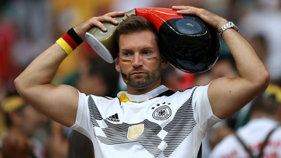Germany fan looks dejected after the match