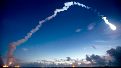 A United Launch Alliance Atlas V rocket lifts off from Complex 41 at the Cape Canaveral Air Force Station, Wednesday, Sept. 2, 2015, in Cape Canaveral, Fla. The rocket will deploy the fourth Mobile User Objective System (MUOS) satellite for the U.S. Navy to significantly improve ground communications for U.S. forces on the move.