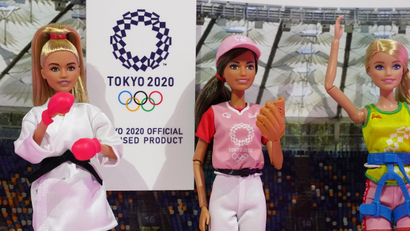 Parts of the Olympics 2020 Barbie collection from Mattel