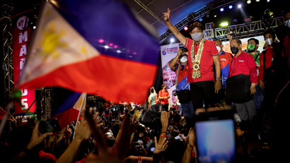Ferdinand Marcos Jr., son of late dictator Ferdinand Marcos, campaigns for presidency