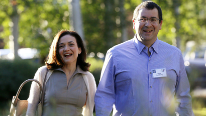 Sheryl Sandberg and Dave Goldberg in Sun Valley, Idaho in 2013.