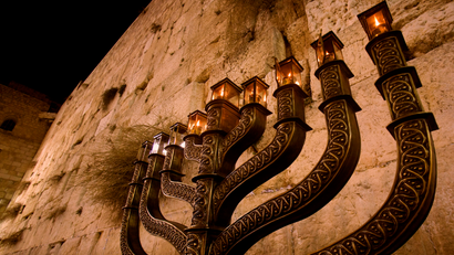 Hanukkah Menorah at the Western Wall in Jerusalem's Old City