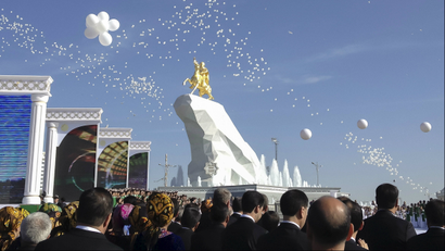 A statue was unveiled in Ashgabat on May 25, 2015, to Turkmenistan president Gurbanguly Berdymukhamedov.