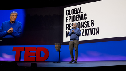 Bill Gates speaks at SESSION 6 at TED2022: A New Era. April 10-14, 2022, Vancouver, BC,