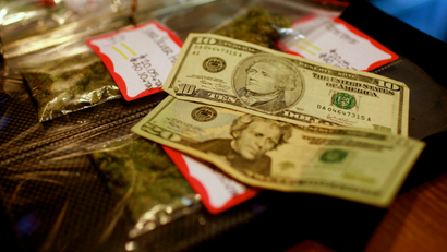 Medical marijuana and cash.