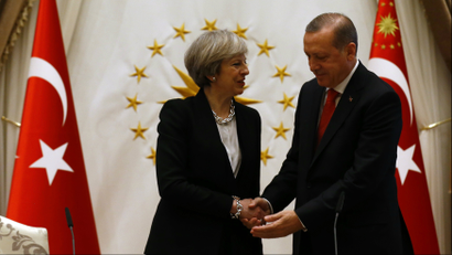 British Prime Minister Theresa May with Turkish President Recep Tayyip Erdogan