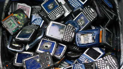 Trashed Blackberry phones