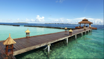 Crystal blue water Maldives