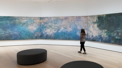 Installation view of Claude Monet’s "Water Lilies" at the Museum of Modern Art in New York