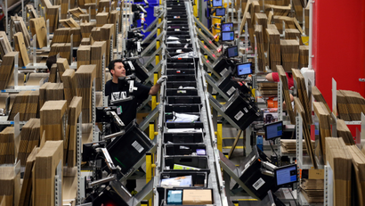 worker at amazon facility in Spain