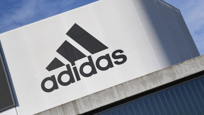 The Adidas logo is pictured