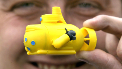 Yellow toy submarine.