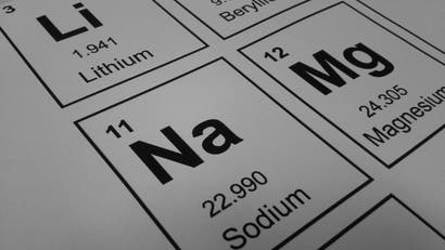 Natrium in the periodic table of elements