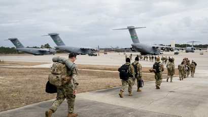 Troops on standby for deployment to Eastern Europe from Fort Bragg