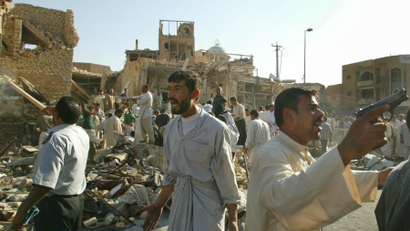 Aftermath of the Imam Ali shrine bomb blast in Najaf