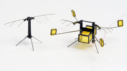 Two images of the robo-bee robots