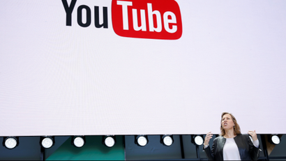 YouTube CEO Susan Wojcicki speaks on stage during the annual Google I/O developers conference in San Jose, California