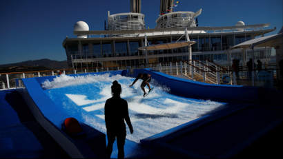 Surfing on a cruise ship