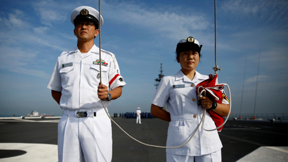 Japan's male and female sailors demonstrate gender equality.