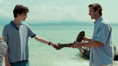Timothée Chalamet and Armie Hammer as Elio and Oliver and in "Call Me By Your Name"