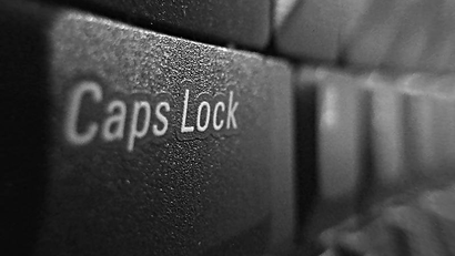 Caps lock key on keyboard