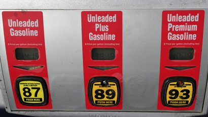 Gas prices are seen at a pump at a Safeway gas stop in McLean, Virginia, U.S.,