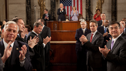 President Barack Obama gives his State of the Union address to a joint session of Congress in the House Chamber of the U.S. Capitol, Jan. 27, 2010. (Official White House photo by Pete Souza)