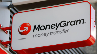 A Moneygram logo is seen outside a bank in Vienna, Austria, June 28, 2016
