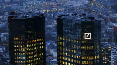 2016The headquarters of Germany's Deutsche Bank is photographed early evening in Frankfurt.