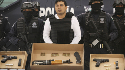 Confiscated weapons from drug wars
