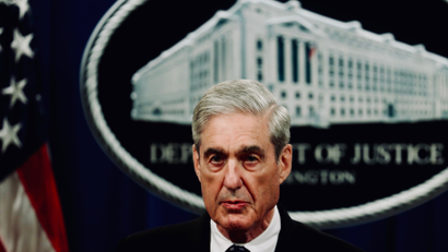 Robert Mueller makes a statement on his investigation into Russian interference in the 2016 U.S. presidential election at the Justice Department in Washington, U.S., May 29, 2019.