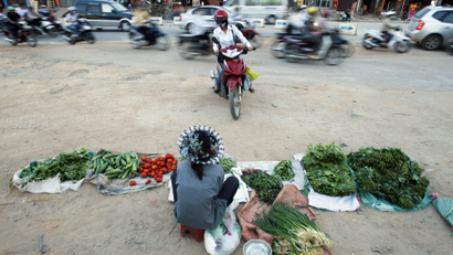 Vegetable seller in Vietnam.