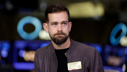 Square CEO Jack Dorsey is interviewed on the floor of the New York Stock Exchange, Thursday, Nov. 19, 2015.