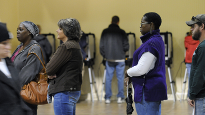 Voters in line in Georgia, United States