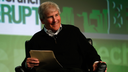Bill Campbell, chairman of the board and former chief executive of Intuit Inc., smiles as he moderates a fireside chat with Ben Horowitz of Andreessen Horowitz during day one of TechCrunch Disrupt SF 2012 event at the San Francisco Design Center Concourse in San Francisco, California September 10, 2012. REUTERS/Stephen Lam (UNITED STATES - Tags: BUSINESS SCIENCE TECHNOLOGY)