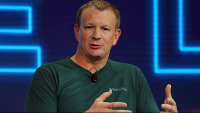 Brian Acton, co-founder of WhatsApp, speaks at the WSJD Live conference in Laguna Beach, California