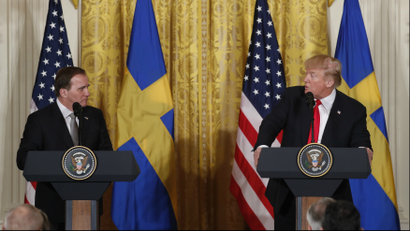 U.S. President Trump and Sweden's Prime Minister Lofven hold joint news conference at the White House