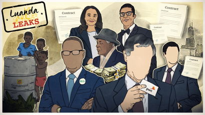 Illustration shows Giants like Boston Consulting and PwC helped enable dos Santos' empire.