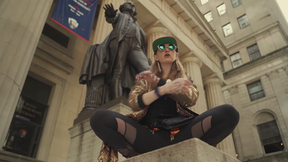 Heather Morgan in a rap video
