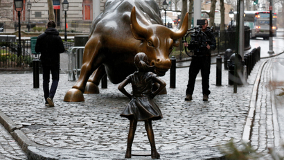 Wall Street Bull girl New York
