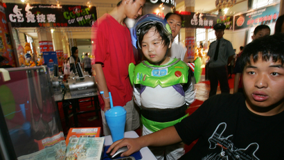 Chinese child dressed as Buzz Lightyear