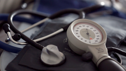 a stethoscope and blood-pressure machine