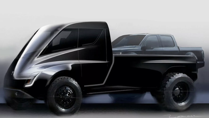 Tesla's pickup truck in an early concept illustration (2017).