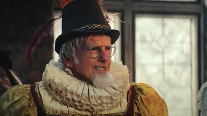 Larry David in 18th Century costume for an FTX ad