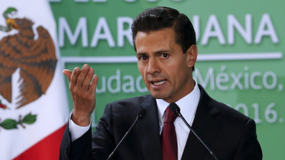 Mexico's President Pena Nieto speaks about marijuana-based medicines.