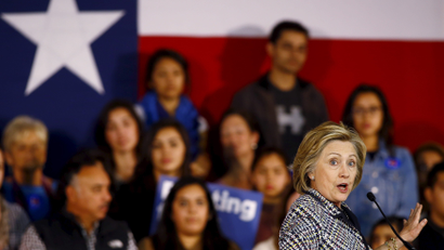 Democratic U.S. presidential candidate Hillary Clinton speaks in Dallas, Texas.